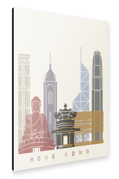 Alu-Dibond "Hong Kong skyline-b" 30x20 cm artboxONE