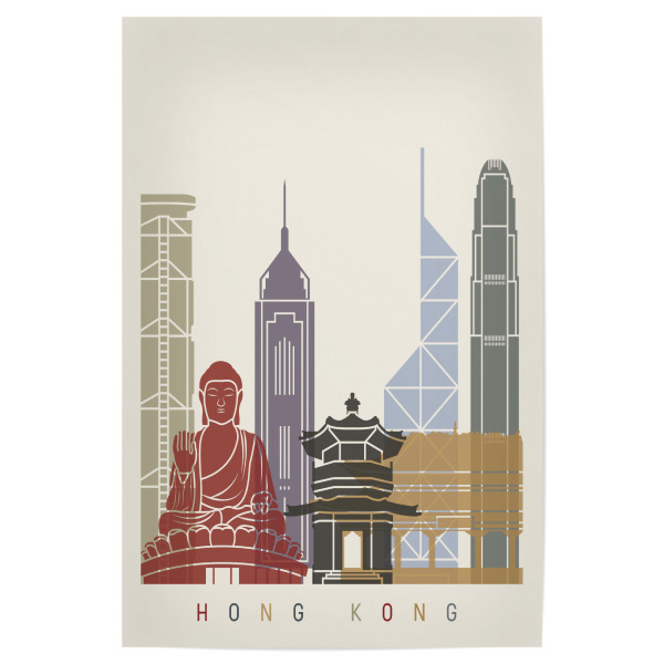 Poster "Hong Kong skyline-b" artboxONE - Städte,Architektur