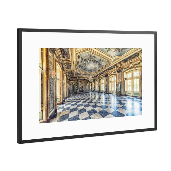 Poster mit Rahmen Schwarz (Metallic) "Palacio Real de Queluz" artboxONE - Städte,Reise,Architektur,Reise / Länder,Städte / Weitere