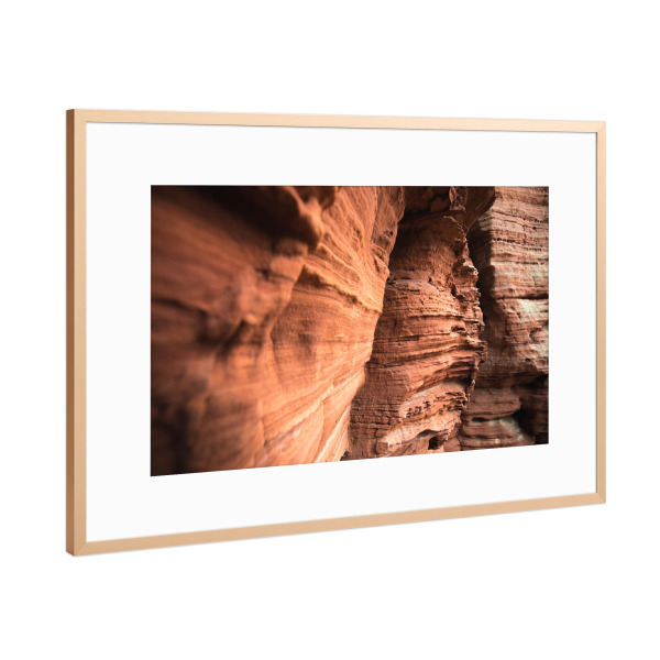 Poster mit Rahmen Kupfer "Sandsteinfelsen" artboxONE - Natur