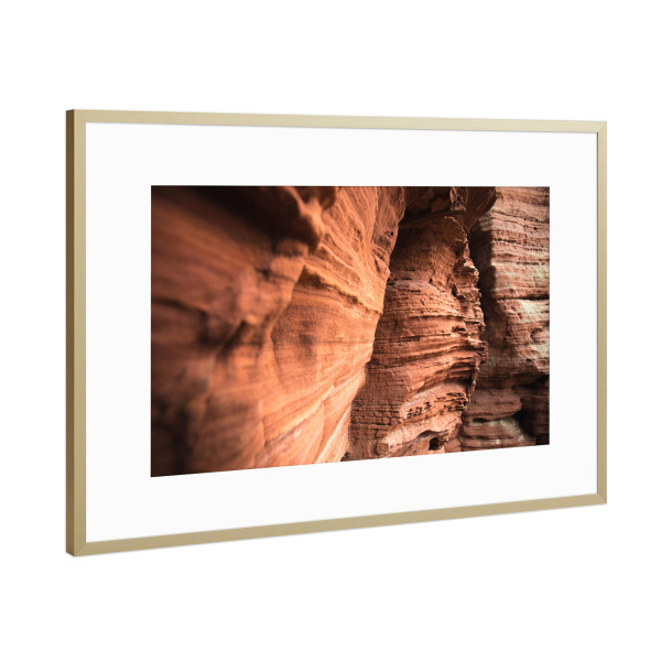 Poster mit Rahmen Gold "Sandsteinfelsen" artboxONE - Natur