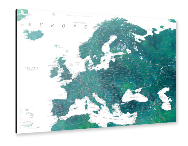 Alu-Dibond "Detailed map of Europe Nyla" 30x20 cm artboxONE