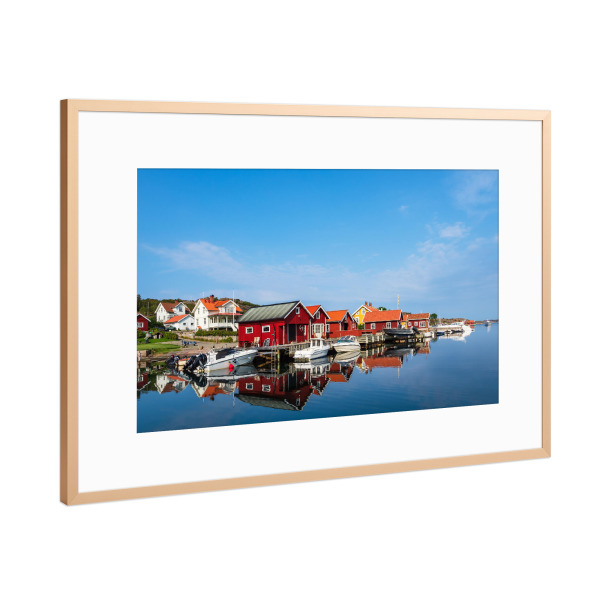 Poster mit Rahmen Kupfer "Häuser und Boote" artboxONE - Natur,Reise,Architektur,Reise / Strand und Meer,Reise / Länder