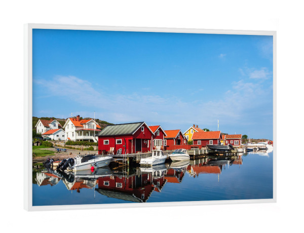 Poster mit weißem Rahmen "Häuser und Boote" artboxONE - Natur,Reise,Architektur,Reise / Strand und Meer,Reise / Länder