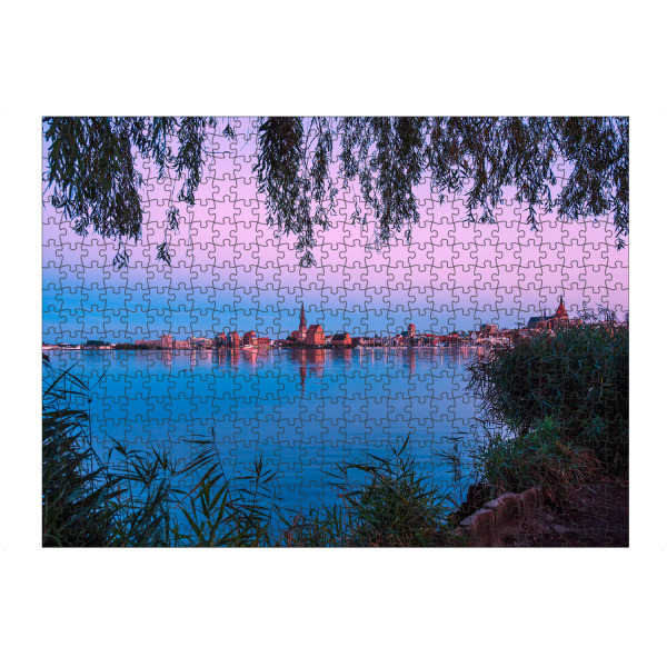 Puzzle Ravensburger "Abends an der Warnow" artboxONE - Natur,Reise,Architektur,Städte / Weitere