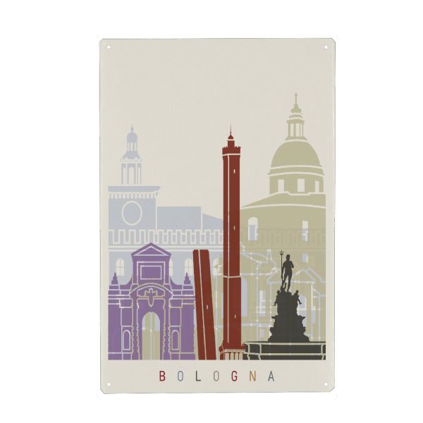 Metall Poster "Bologna skyline" artboxONE - Städte,Architektur