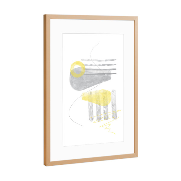 Poster mit Rahmen Kupfer "Retro Aquarell-Formen" artboxONE - Abstrakt