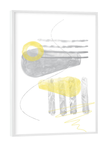 Poster mit weißem Rahmen "Retro Aquarell-Formen" artboxONE - Abstrakt