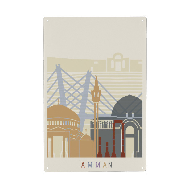Holzbild "Amman Skyline" artboxONE - Städte,Architektur