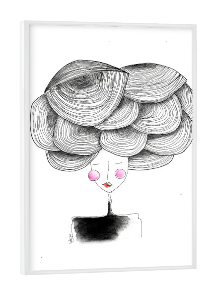 Poster mit weißem Rahmen "Bianca Peters - Lady Volume" artboxONE - Menschen,Schwarzweiß,Fashion