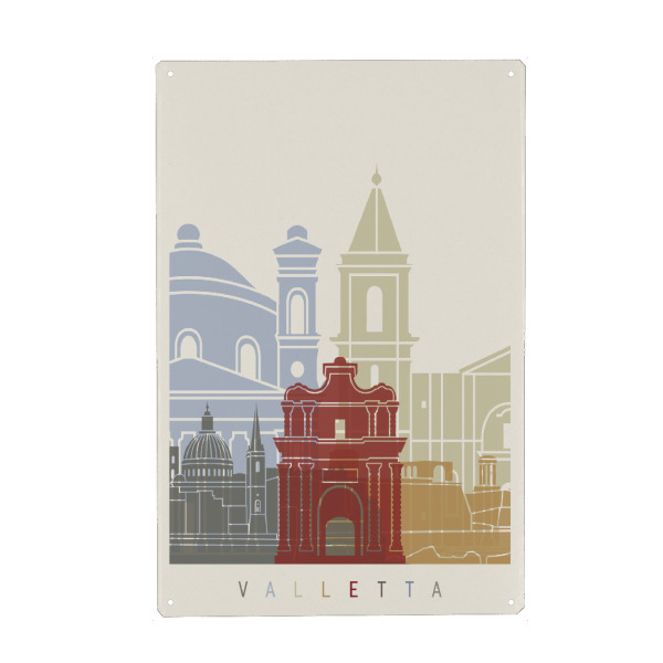 Holzbild "Valletta skyline" artboxONE - Städte,Architektur