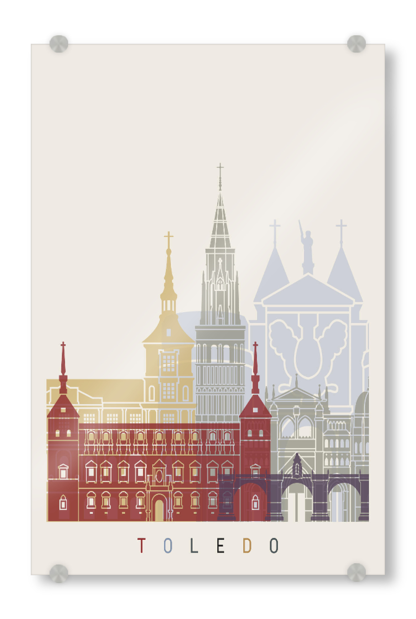 Acrylglasbild "Toledo V2 skyline" artboxONE - Städte,Architektur