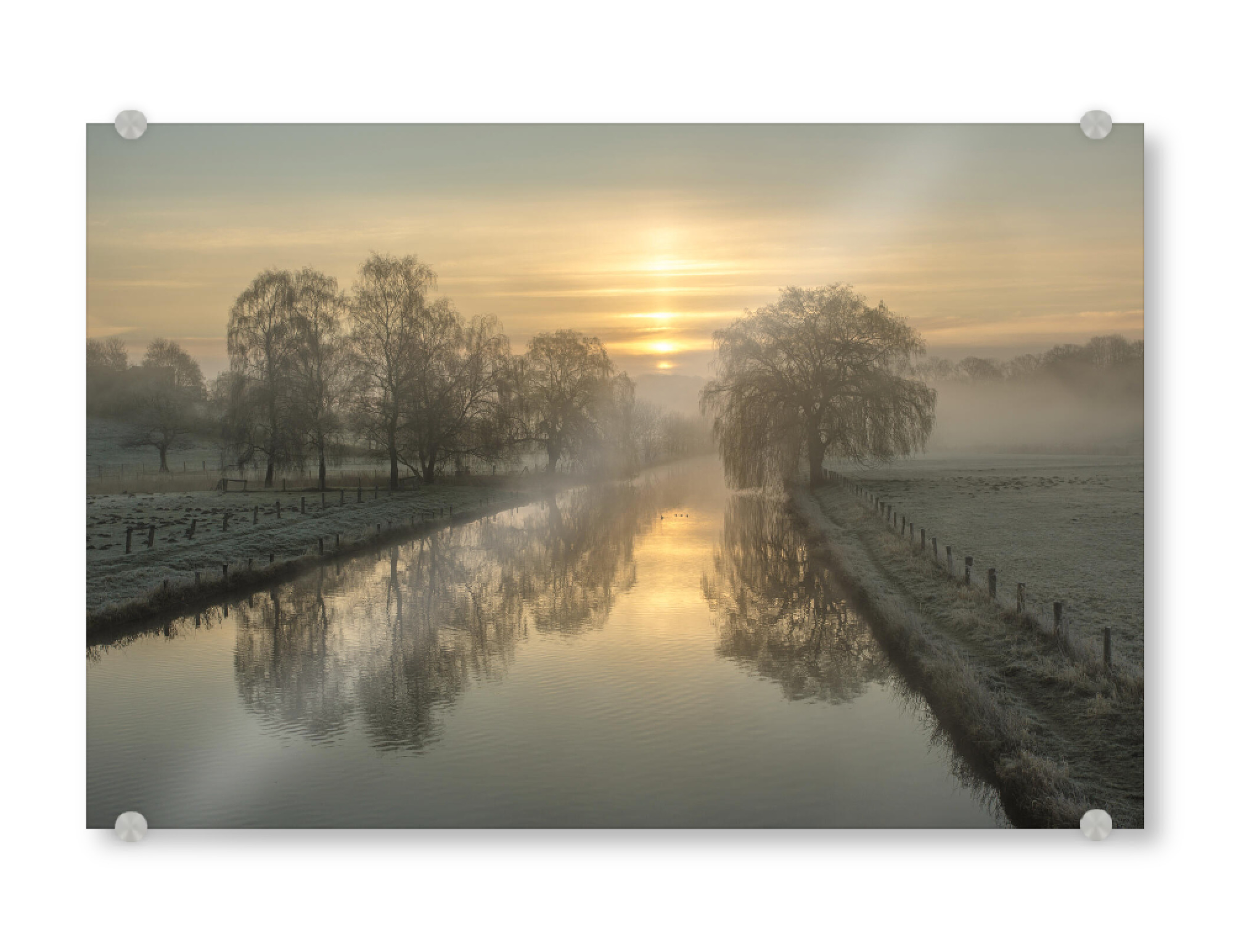 Acrylglasbild "Frostiger Morgen an der Trave" artboxONE - Natur,Reise / Länder