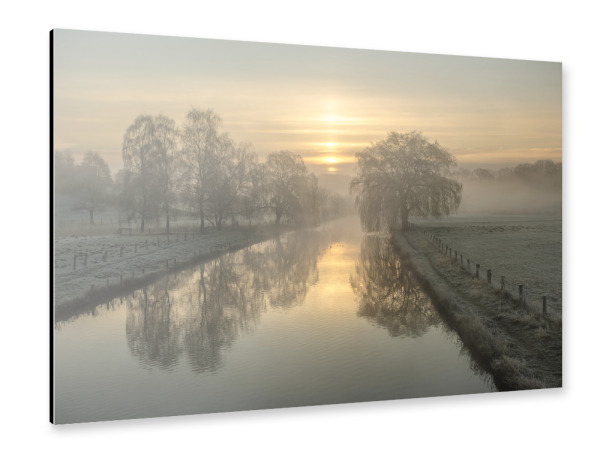 Alu-Dibond "Frostiger Morgen an der Trave" 30x20 cm artboxONE