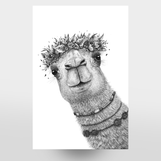 Camel with wreath