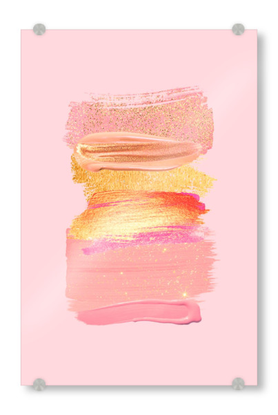 Acrylglasbild "Shiny Pink Shadows" artboxONE - Abstrakt - Pink,Rose,Gold,Paint,Make up,Glitter,Shiny