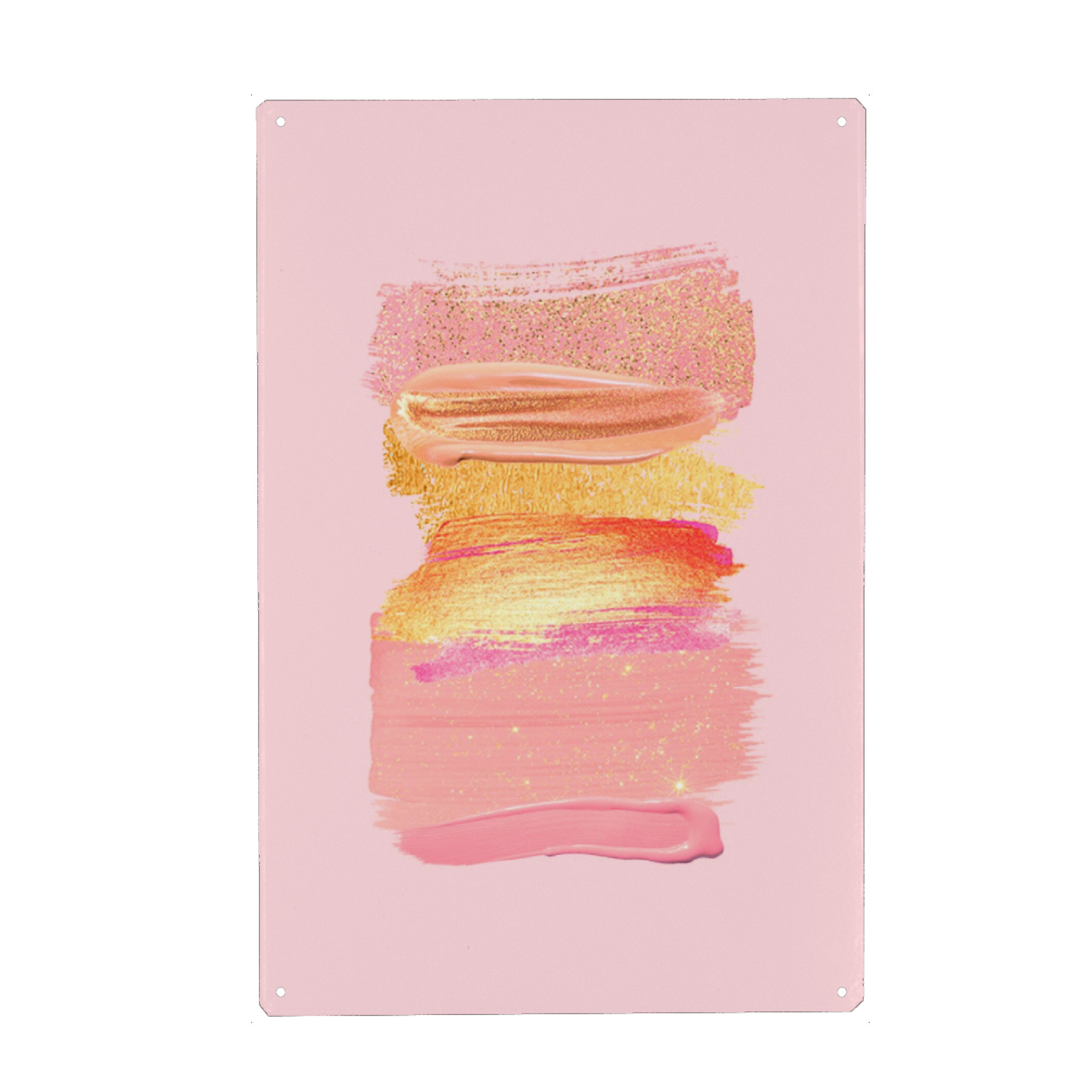 Metall Poster "Shiny Pink Shadows" artboxONE - Abstrakt - Pink,Rose,Gold,Paint,Make up,Glitter,Shiny - Blechschild