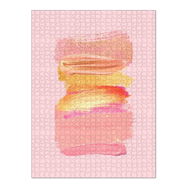 Puzzle Ravensburger "Shiny Pink Shadows" artboxONE - Abstrakt - Pink,Rose,Gold,Paint,Make up,Glitter,Shiny - Bild pink