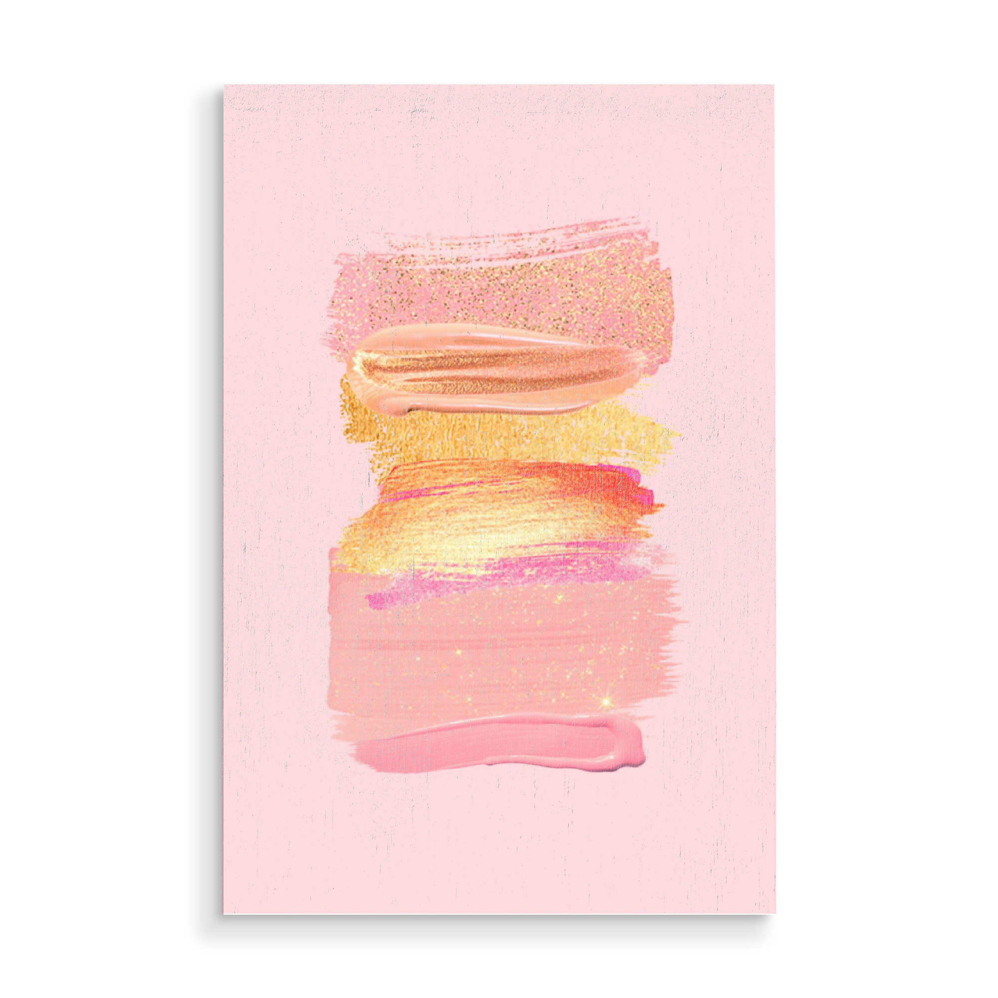 Holzbild "Shiny Pink Shadows" artboxONE - Abstrakt - Pink,Rose,Gold,Paint,Make up,Glitter,Shiny