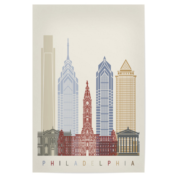 Poster 30x20 cm "Philadelphia-b skyline" artboxONE - Städte,Architektur