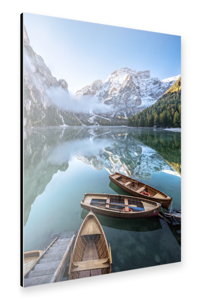 Alu-Dibond "Pragser Wildsee im Herbst" 30x20 cm artboxONE