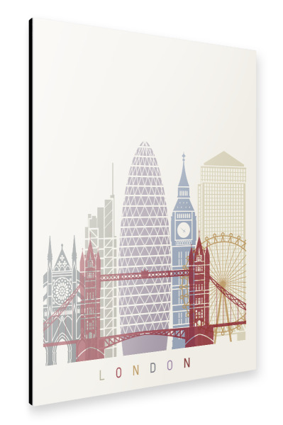 Alu-Dibond "London V2 skyline" 30x20 cm artboxONE