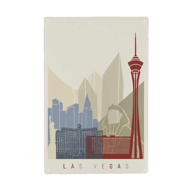 Metall Poster "Las vegas skyline-b" artboxONE - Städte,Architektur