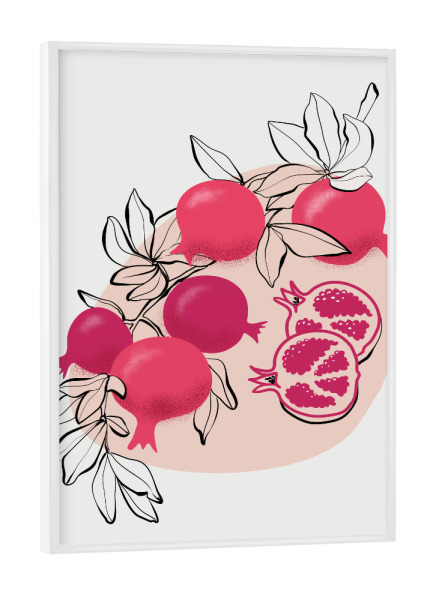 Poster mit weißem Rahmen "Fathia pomegranates" artboxONE - Essen & Trinken / Obst & Gemüse