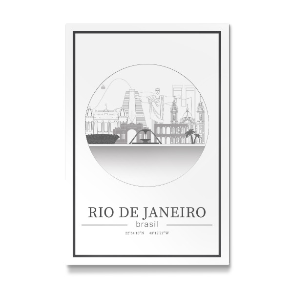 Galerie-Print "Rio skyline line art circle" 30x20 cm artboxONE