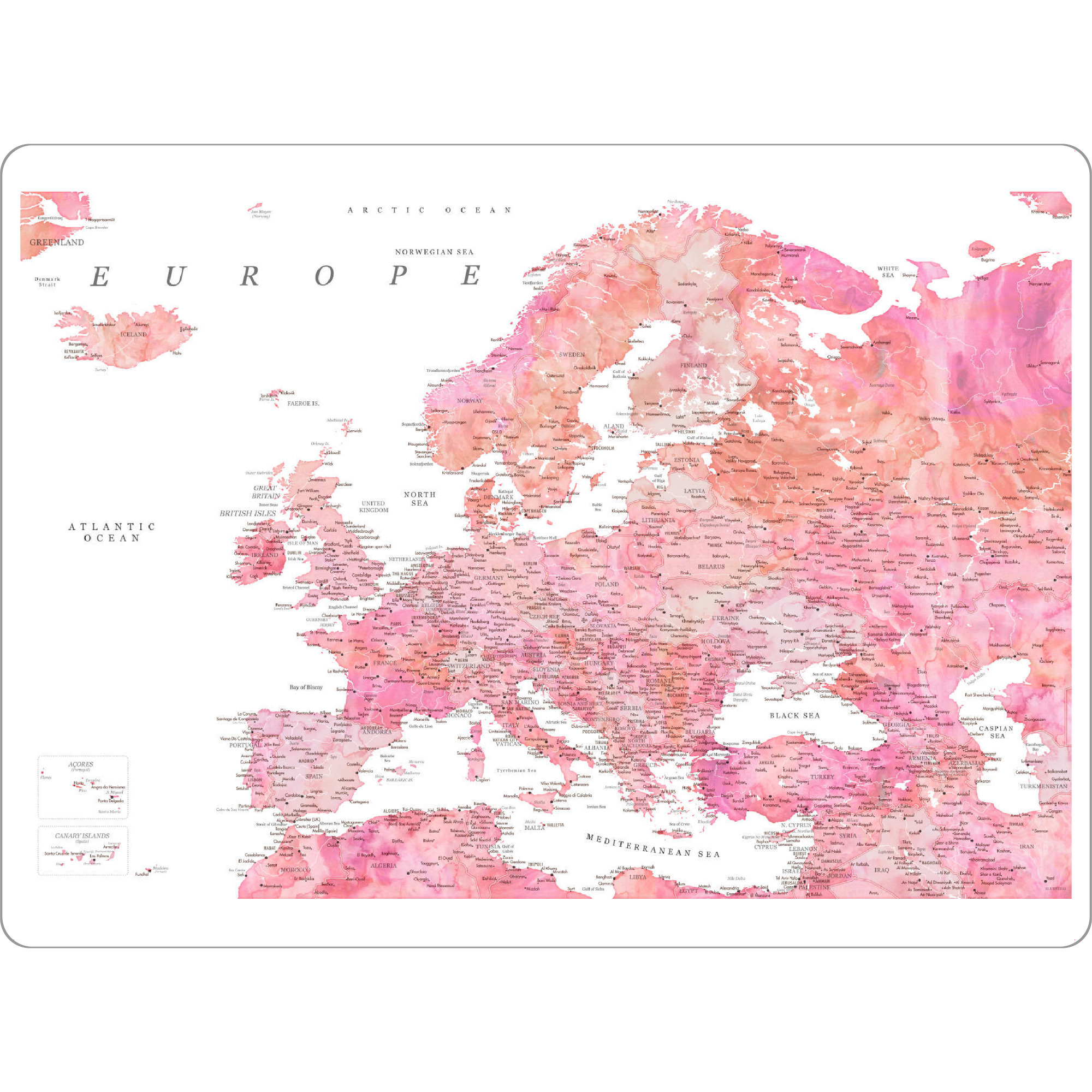 Tischset "Detailed map of Europe, Tatiana" artboxONE - Kartografie