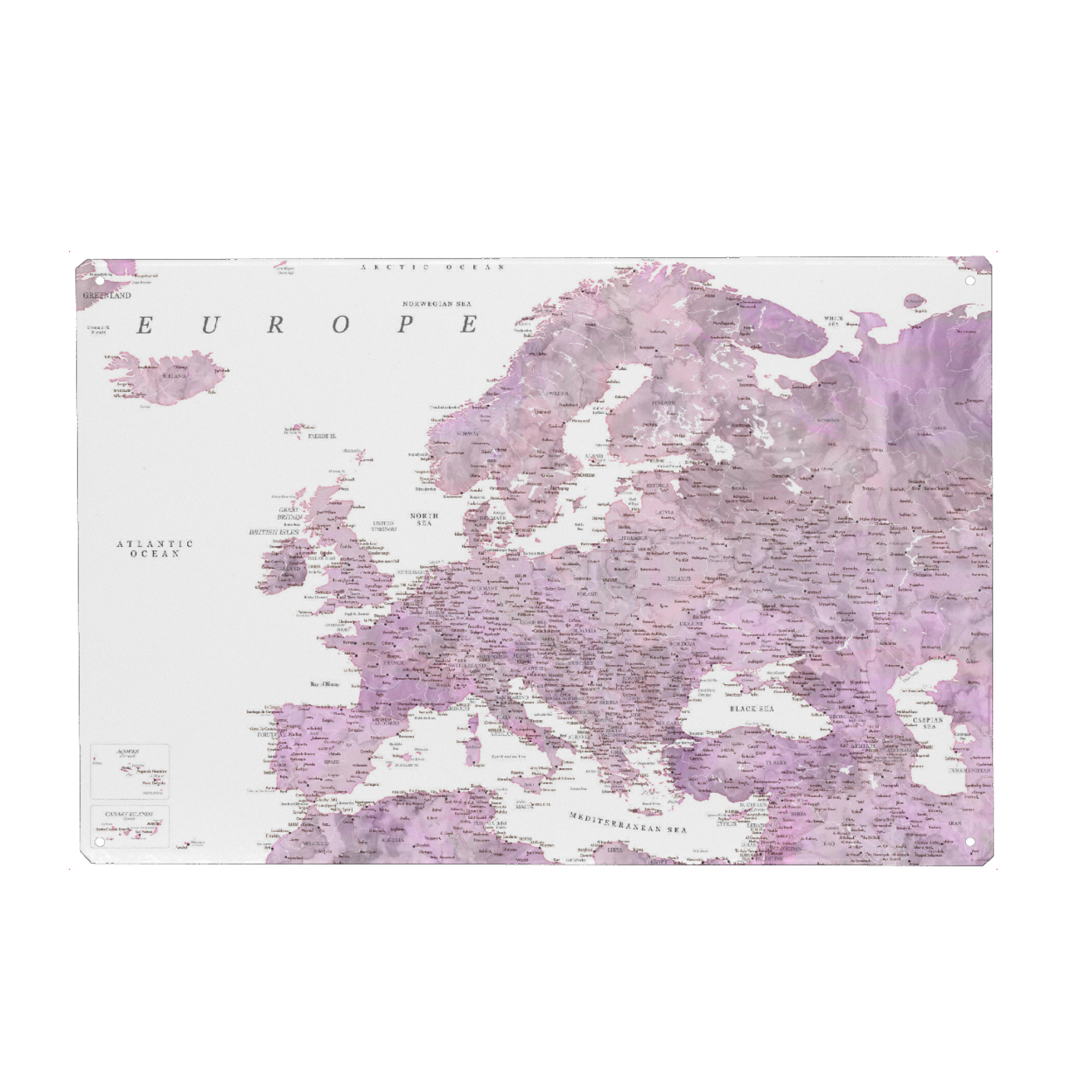 Metall Poster "Detailed map of Europe Cecilie" artboxONE - Kartografie