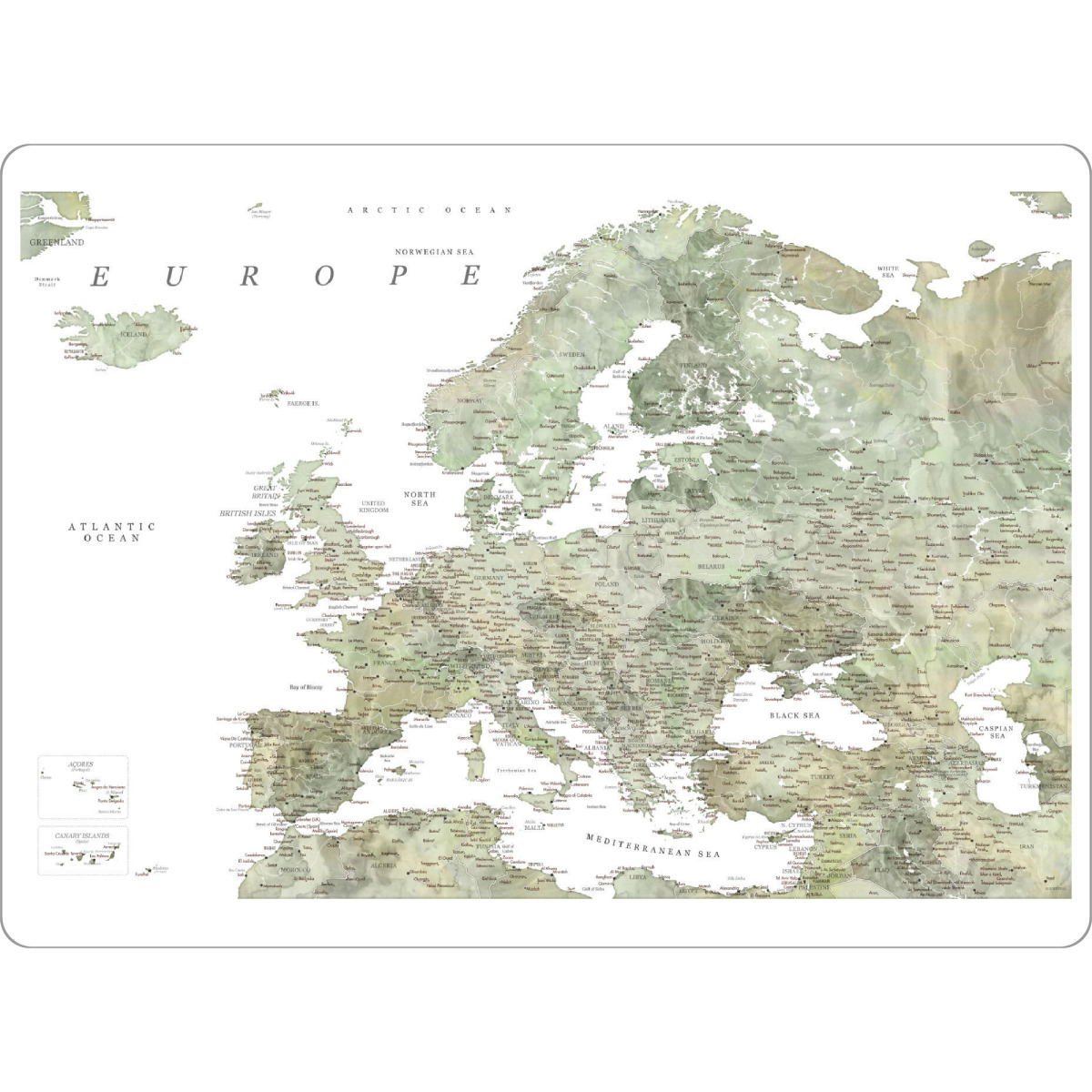 Tischset "Detailed map of Europe Livia" artboxONE - Kartografie