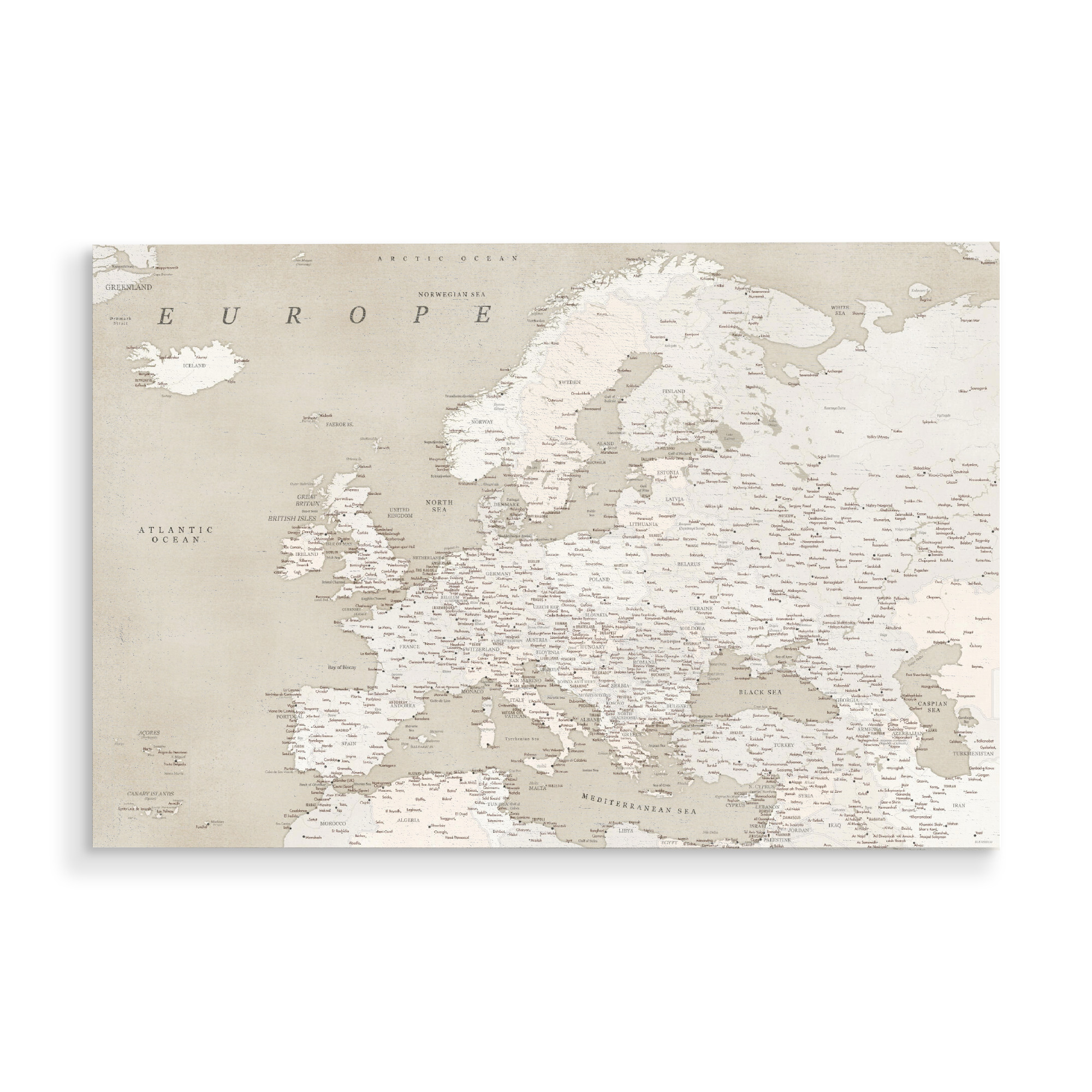 Holzbild "Detailed map of Europe Sarai" artboxONE - Reise,Kartografie