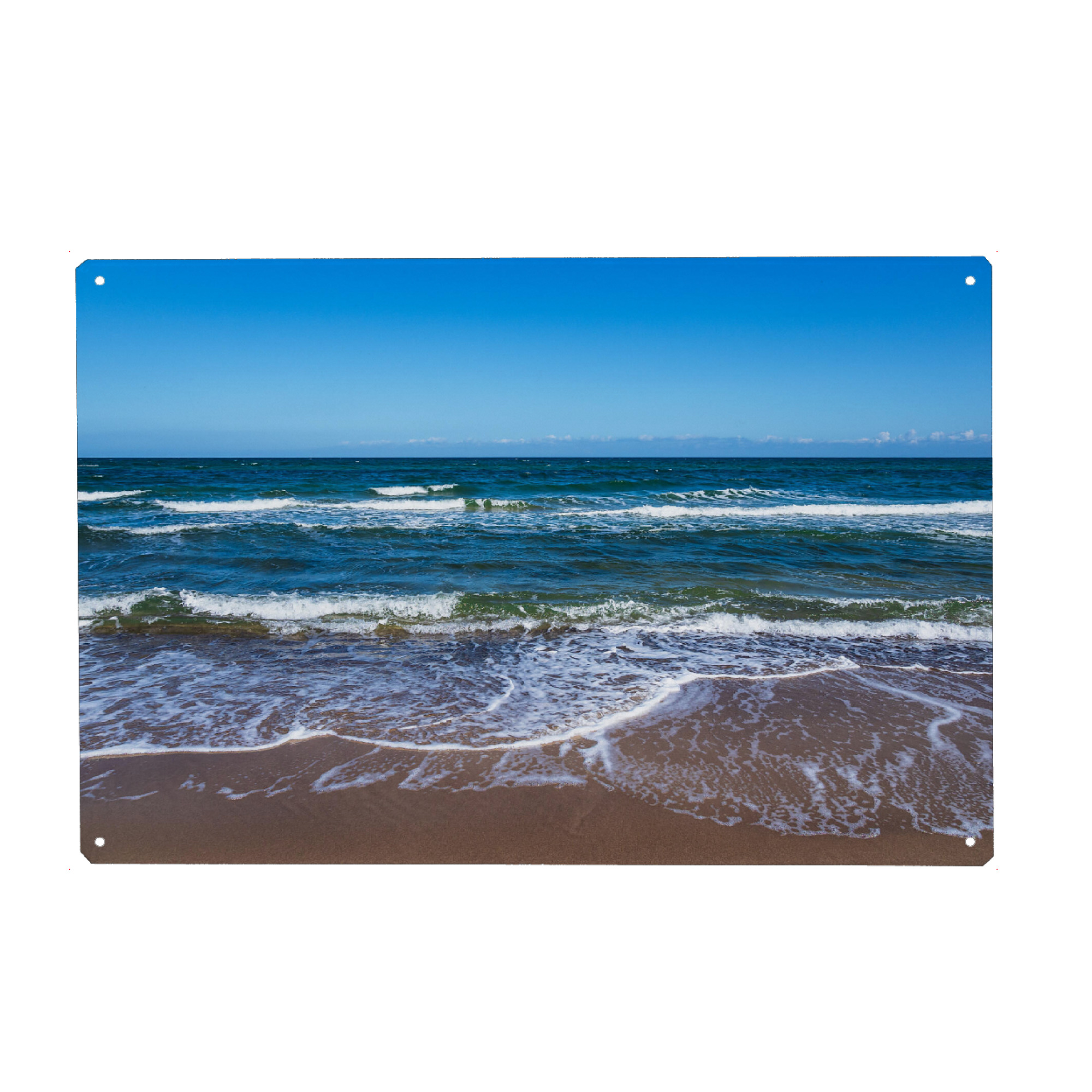Metall Poster "Strand am Meer mit Wellen" artboxONE - Natur,Reise,Reise / Strand und Meer