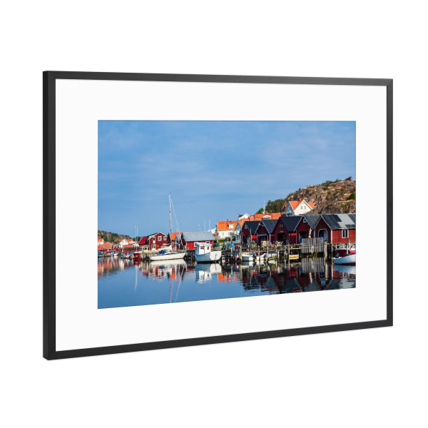 Poster mit Rahmen Schwarz (Metallic) "Boote und Bootshäuser" artboxONE - Natur,Reise,Architektur,Reise / Strand und Meer,Reise / Länder