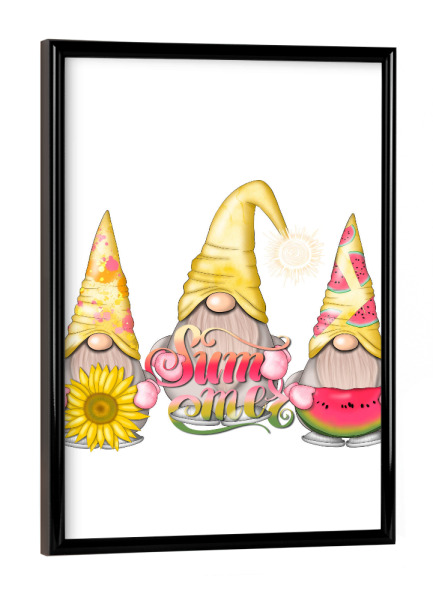 Poster mit schwarzem Rahmen "Sunflower Gnome" artboxONE - Floral,Abstrakt,Fashion,Fiktion,Festivals