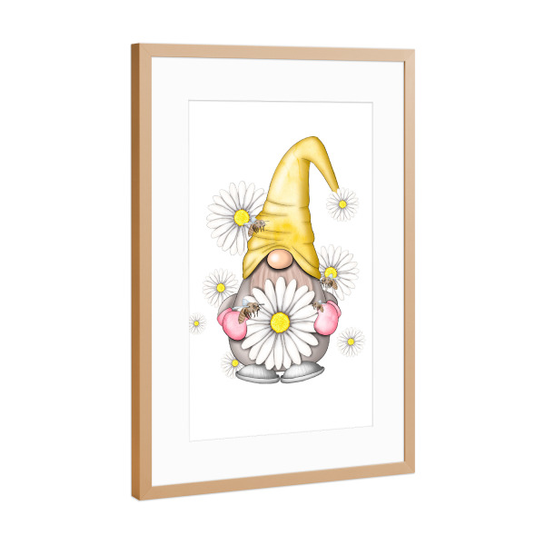Poster mit Rahmen Kupfer "Daisy Gnome" artboxONE - Floral,Abstrakt,Festivals,Lustig