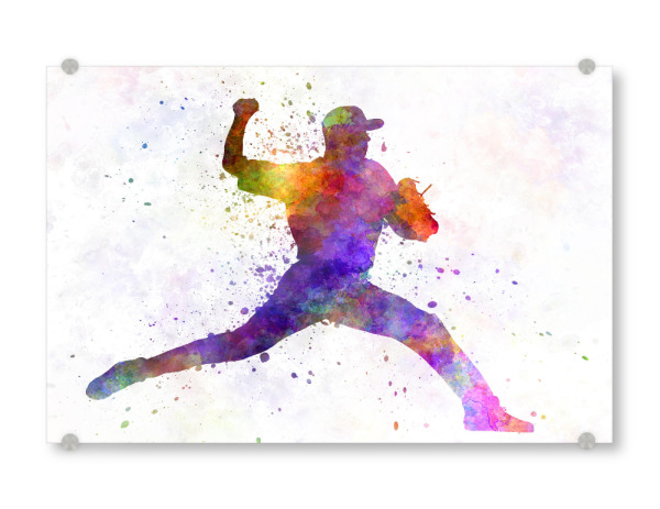 Acrylglasbild "Baseball player throwing a ball" artboxONE - Sport