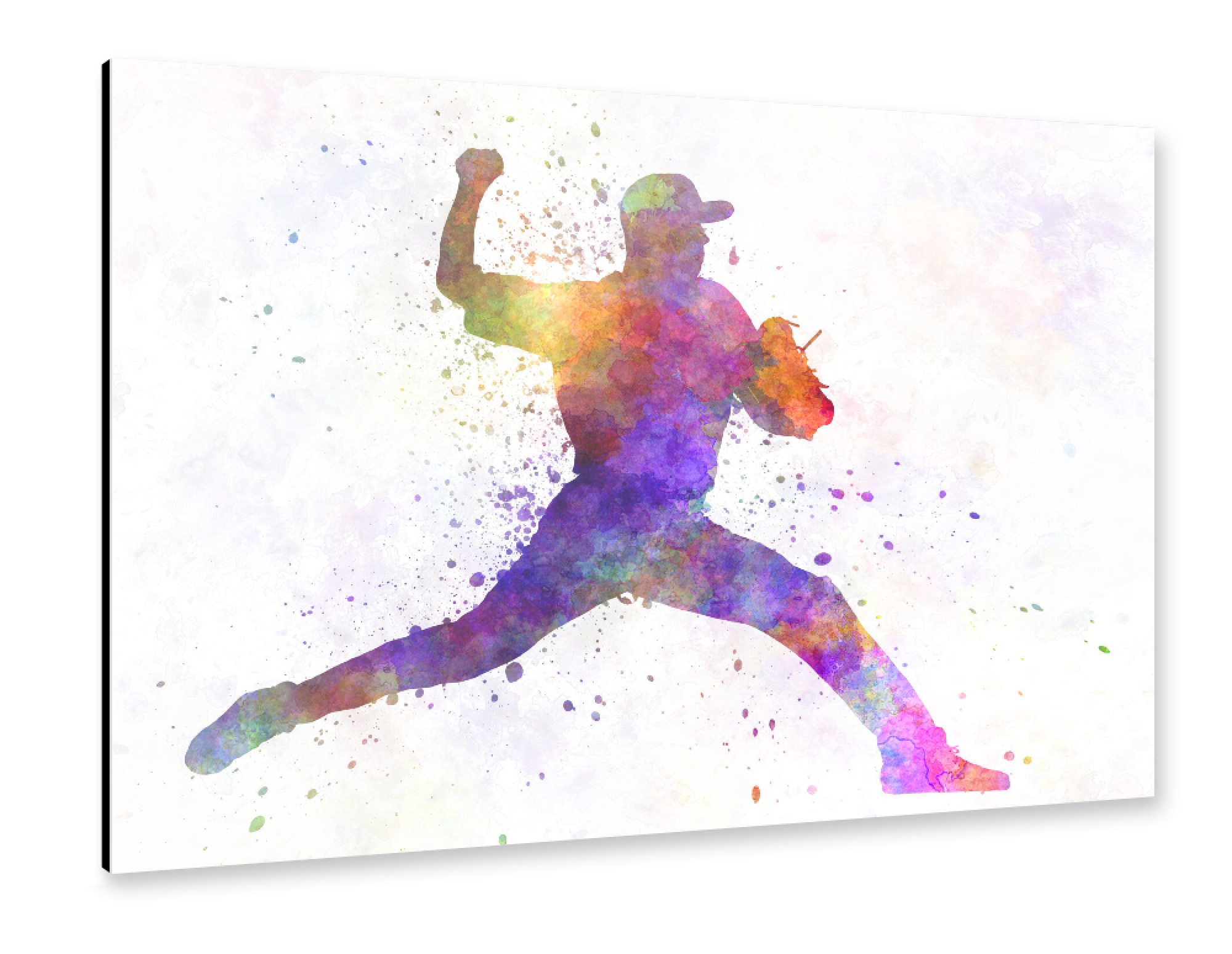 Alu-Dibond "Baseball player throwing a ball" 30x20 cm artboxONE