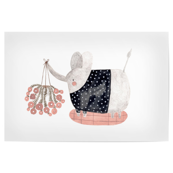 Poster "Voglhuber - Kleiner Elefant" artboxONE - Natur,Floral,Für Kinder,Tiere