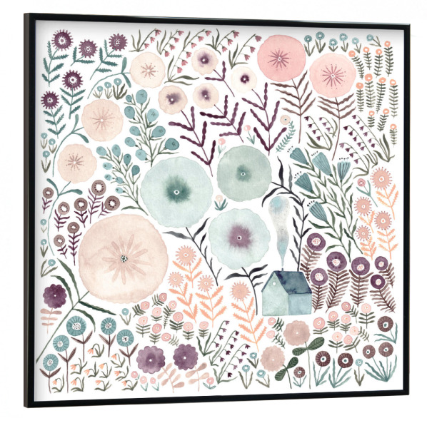 Poster mit schwarzem Rahmen 30x30 cm "Voglhuber - Blumenmeer lila" artboxONE - Natur,Floral