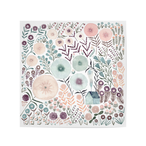 Poster 20x20 cm "Voglhuber - Blumenmeer lila" artboxONE - Natur,Floral - Blumen,Botanik,Natur,Blüten,Haus,Floral,Flowers,Abstract,Nature,Abstrakt