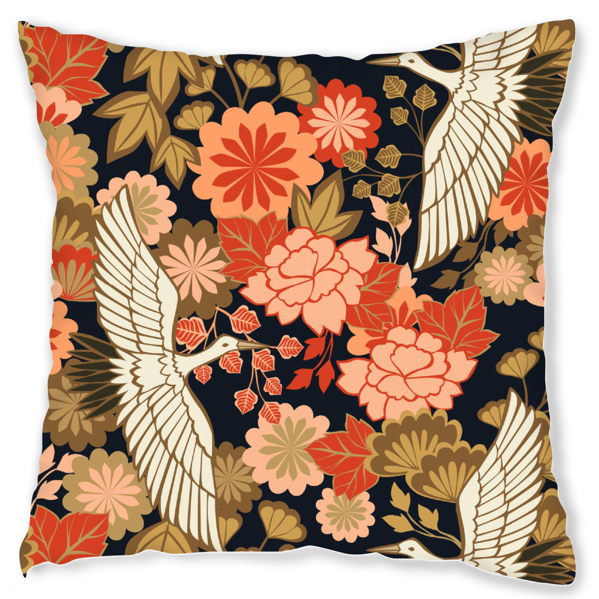 Design-Kissen "Cecilia Mok - Kraniche schwarz" artboxONE - Natur,Floral,Tiere