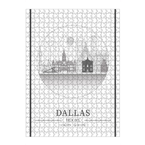 artboxONE Puzzle "Dallas skyline line art circle" artboxONE - Städte,Reise,Architektur,Kartografie
