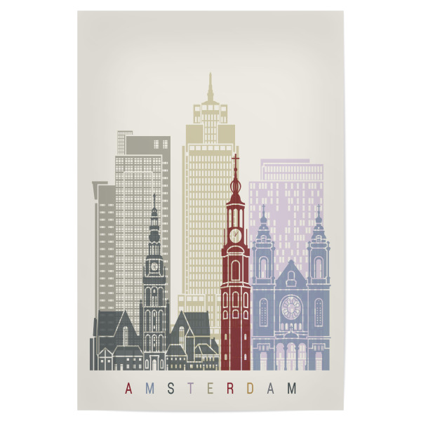 Poster "Amsterdam skyline-c" artboxONE - Städte,Architektur