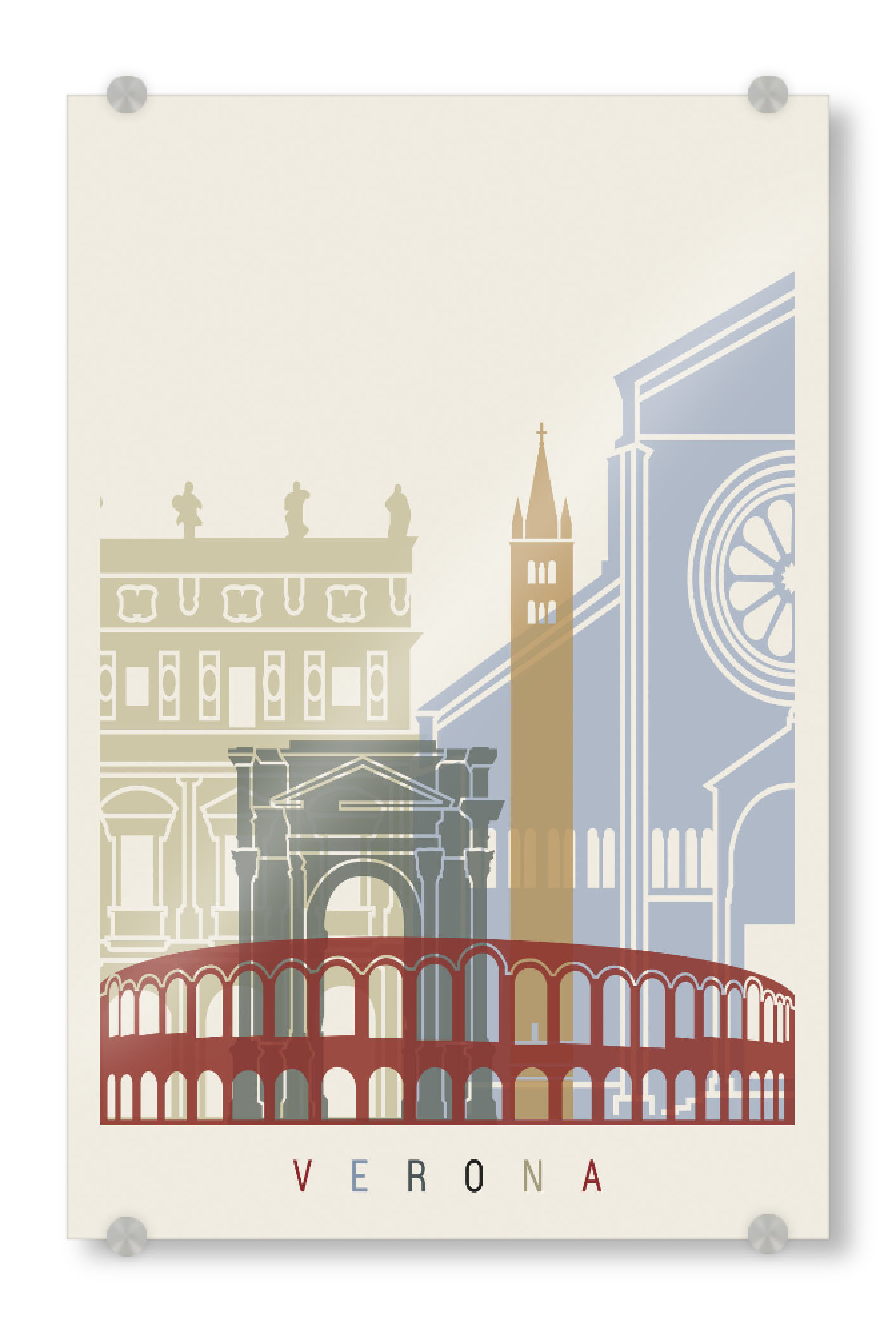 Acrylglasbild "Verona skyline" artboxONE - Städte,Architektur
