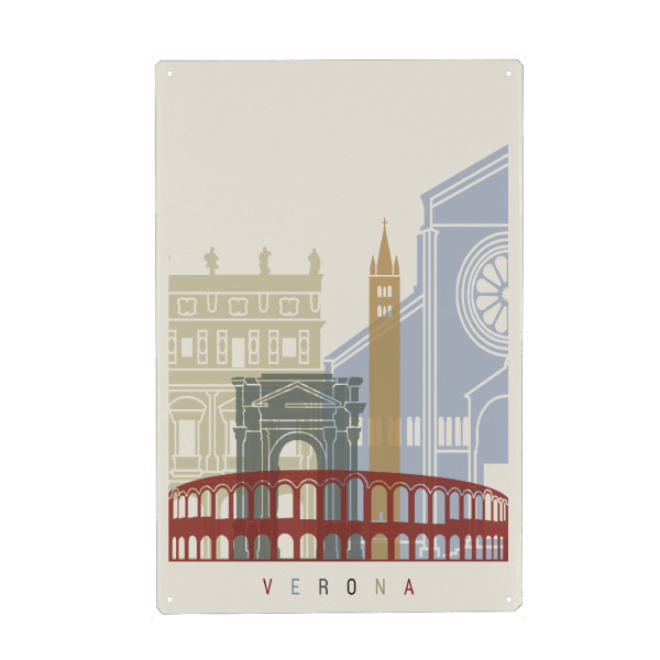 Metall Poster "Verona skyline" artboxONE - Städte,Architektur