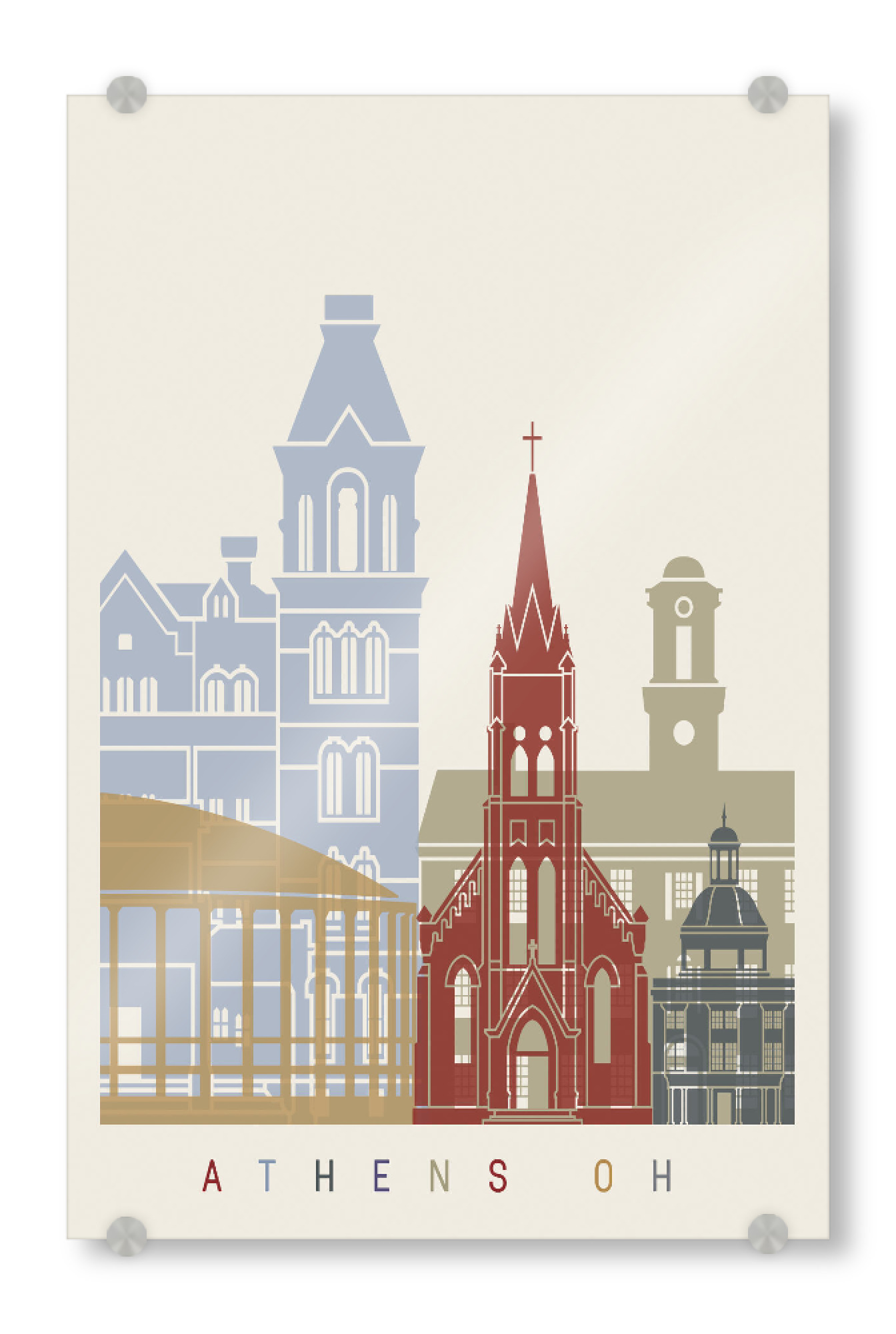 Acrylglasbild "Athens Ohio skyline" artboxONE - Städte,Architektur