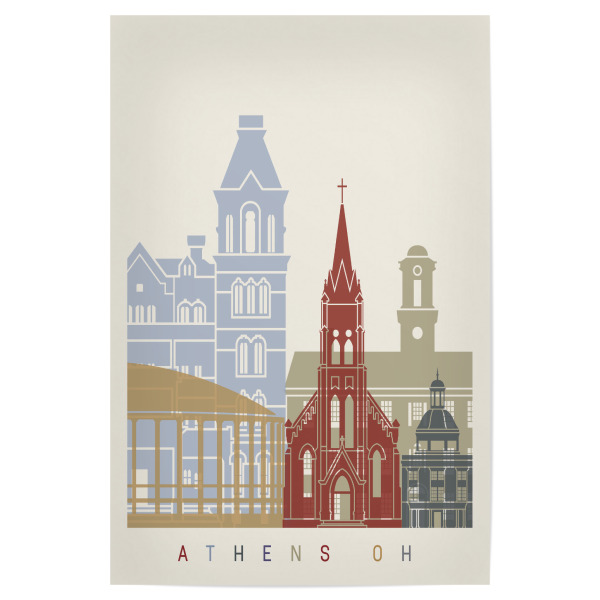 Poster 30x20 cm "Athens Ohio skyline" artboxONE - Städte,Architektur