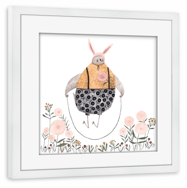 Poster mit Rahmen weiß "Voglhuber - Seilspringen" artboxONE - Natur,Floral,Tiere